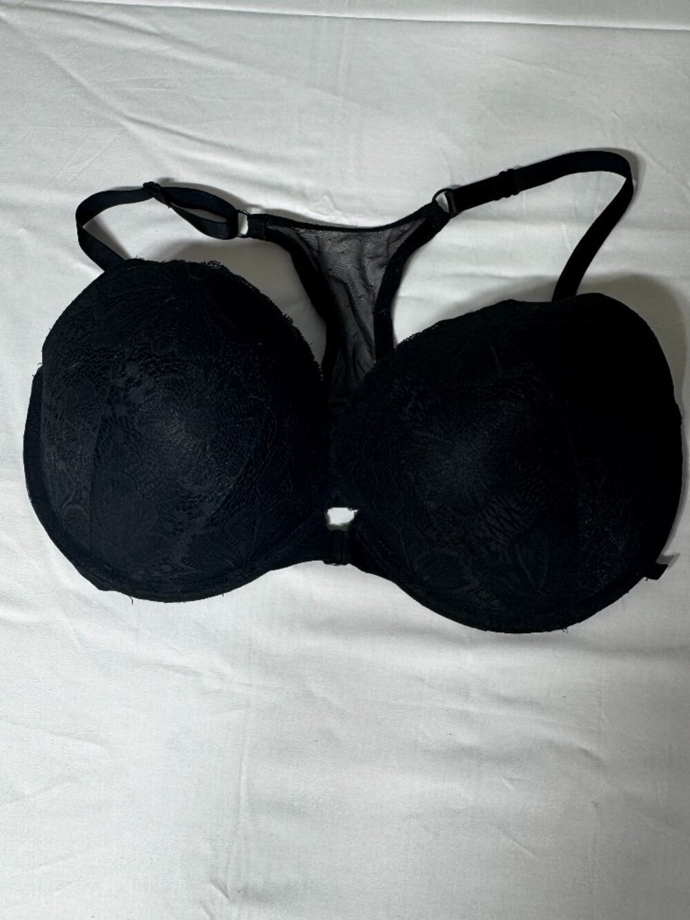 Victoria’s Secret Black Lace Push-Up Racerback Bra 36DDD
